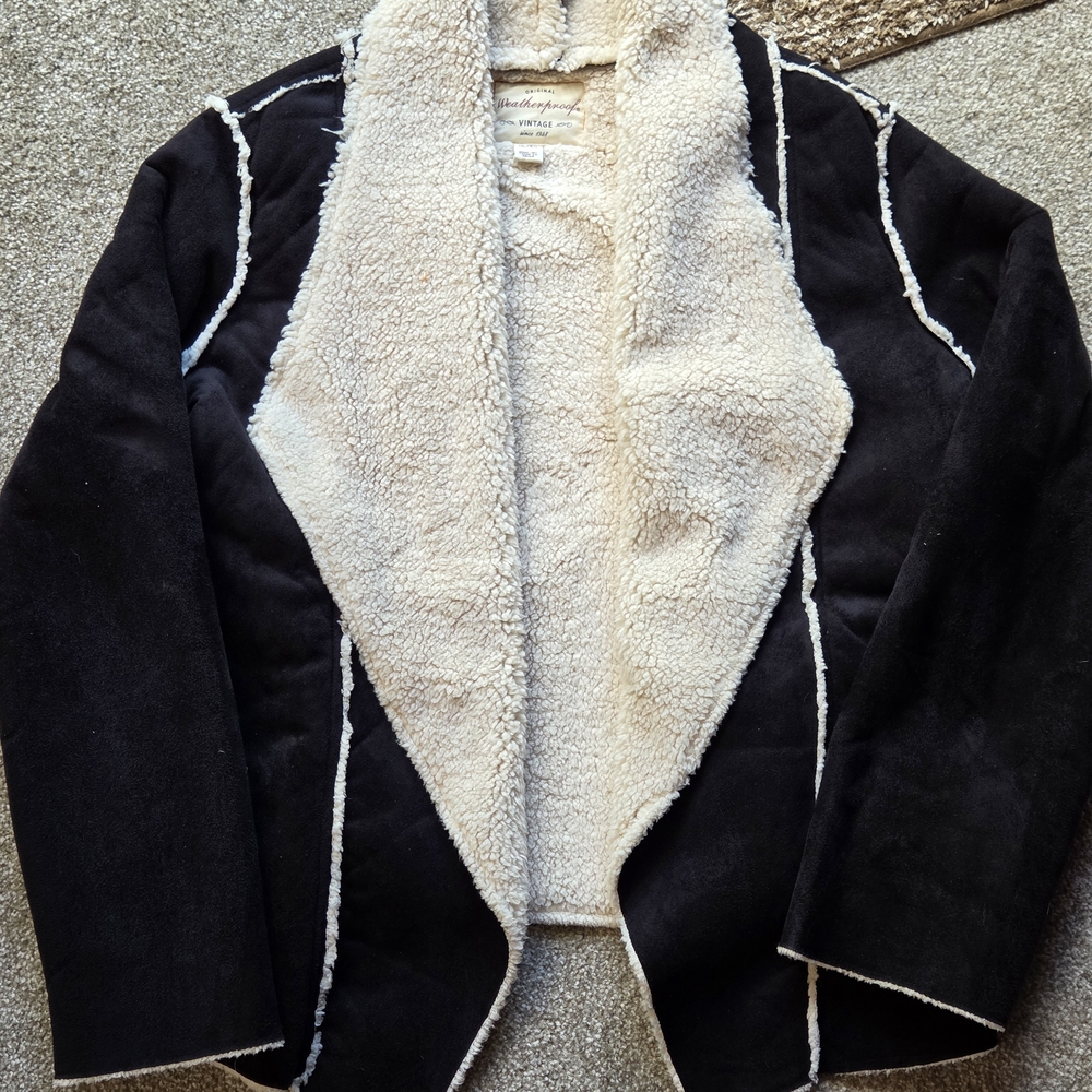 Weatherproof Black and Cream Teddy Jacket